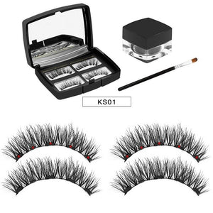 3D Magnetic Eyeliner With 2 Pairs Magnetic False Eyelashes Waterproof Natural Long Extension Fake Eye Lashes Make Up Tool Kits