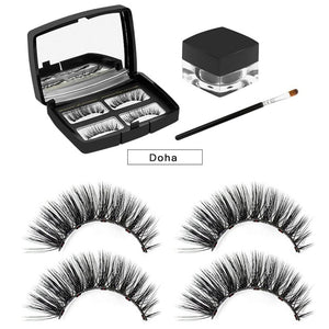 3D Magnetic Eyeliner With 2 Pairs Magnetic False Eyelashes Waterproof Natural Long Extension Fake Eye Lashes Make Up Tool Kits