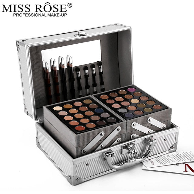 Maquillaje Profesional Miss Rose Face Powder Makeup Set Eyeshadow Palette Blockbuster Make Up Box Kit Highlighter Bronzer Gift