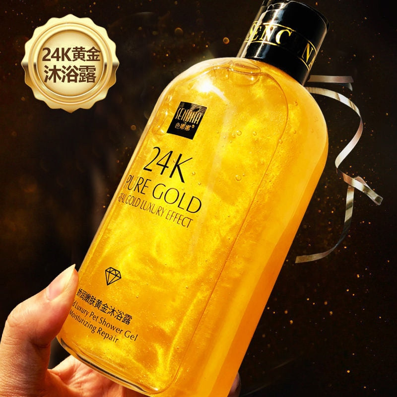 Senana 24K Gold Shower Gel Deep Clean Long Lasting Fragrance Bath Foam Foam Bath Liquid Body Wash Shampoo Moisture Skin Clean