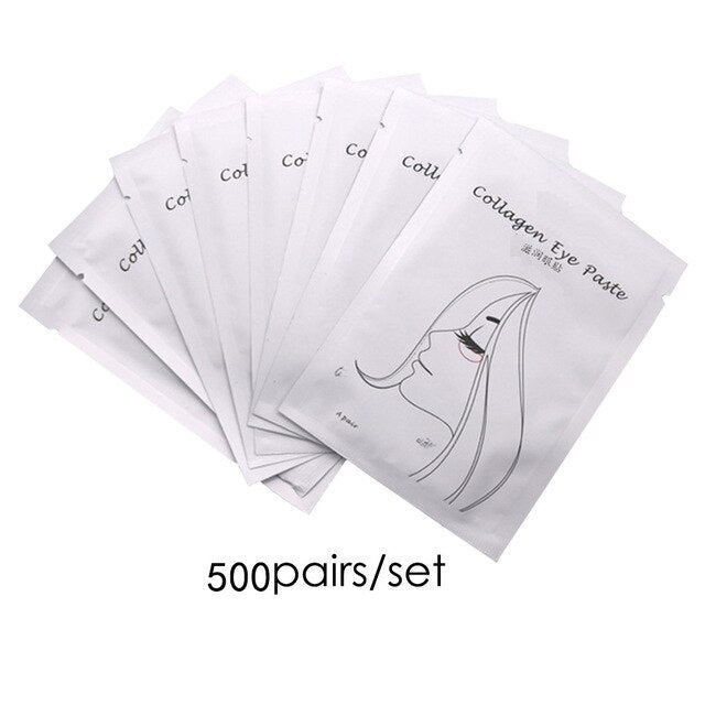 500pairs Eyelash Under Eye Pads Eyelash Extensions Paper Patches Grafted Eye Stickers Eye Tips Sticker Wraps Make Up Tools