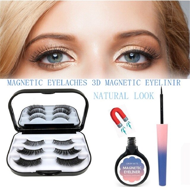 3D Magnetic Liquid Eyeliner False Eyeashes Kit Extension Lashes Natural Waterproof Long Lasting Make Up Kits