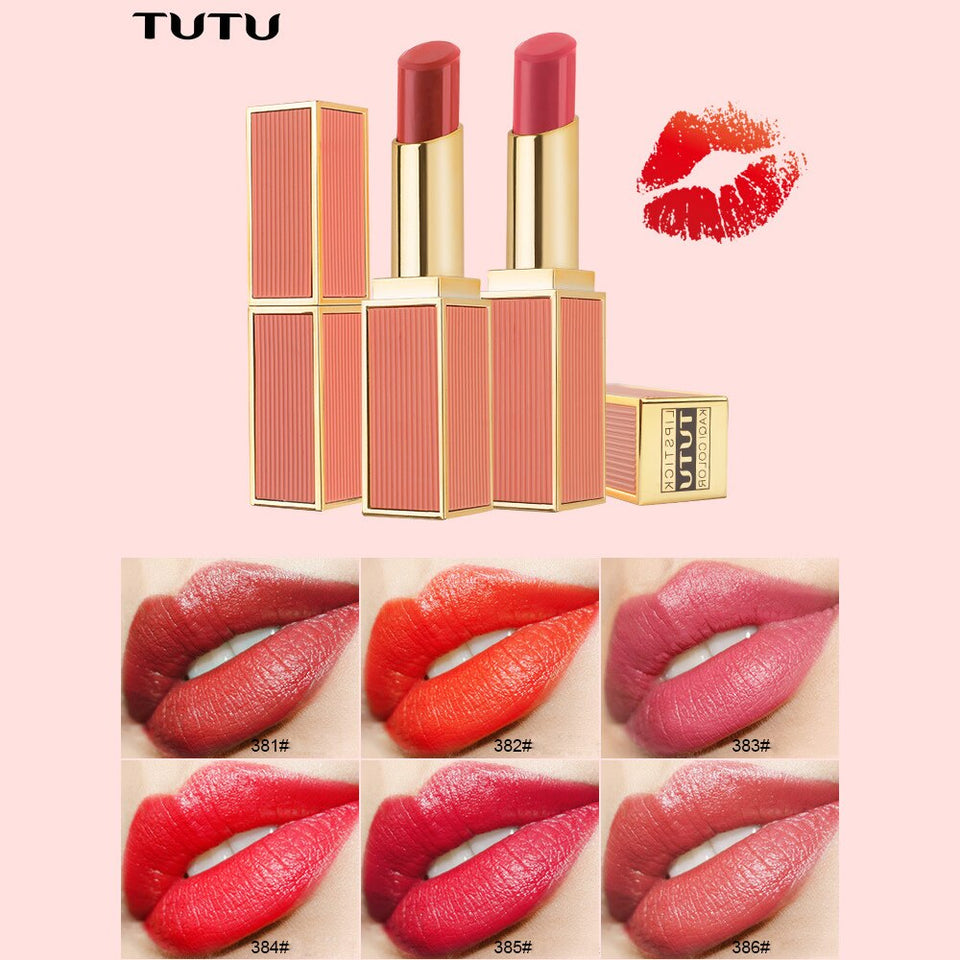 make up matte lipstick Convex convex color lipstick moisturizing hydrating anti-cracking lipstick student cute retro red 5238