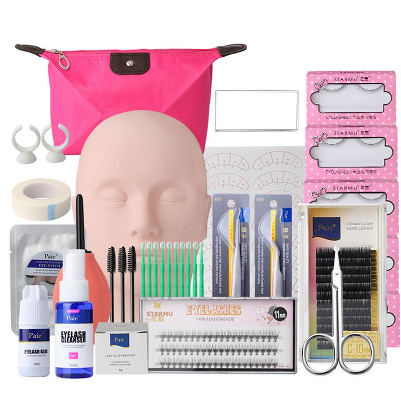 1 Set Of Eyelash Extensions Tool Kit Eyelashes Semi Permanent Make Up Individual False Lash Curl Glue Practice Graft Lashes Kit