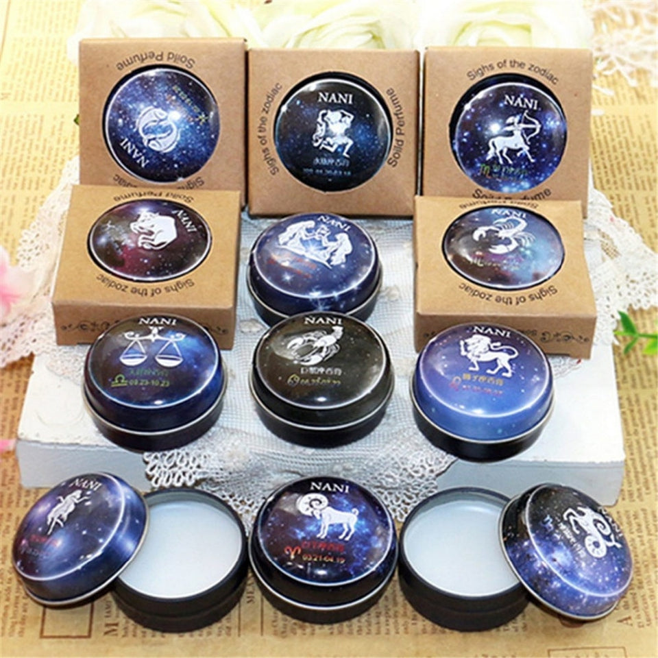 High Quality 12 Signs Constellation Zodiac Magic Solid Deodorant Solid Fragrance Magic Balm For Women Men