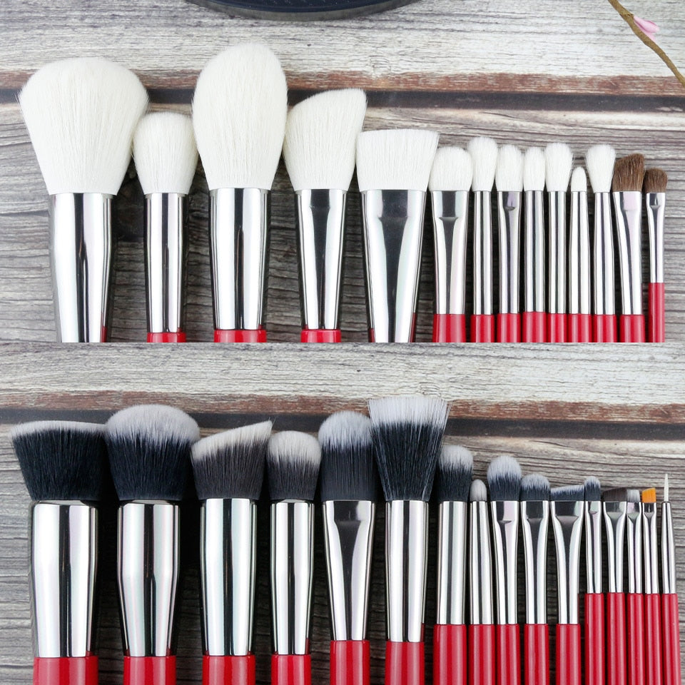 BEILI 30pcs Professional Makeup Brushes Set Natural Hair Powder Foundation Blusher Eyeshadow Eyebrow Eyeliner Makeup Brush Tools